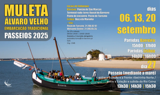 Muleta Álvaro Velho | Embarcação Tradicional | Passeios setembro (gratuitos)